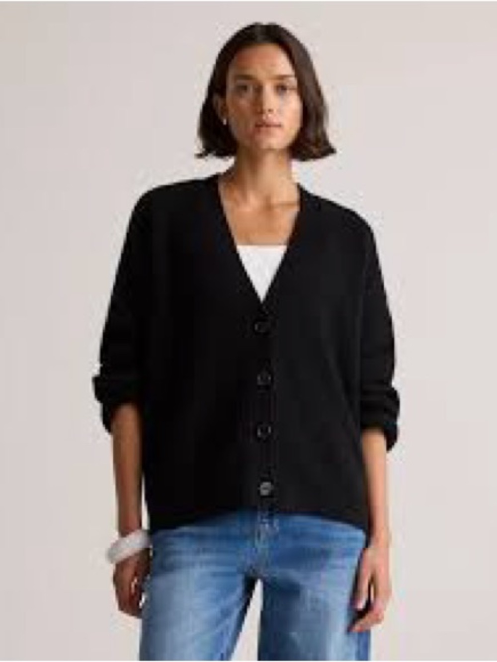 Aritzia Black V-Neck Button Cardigan